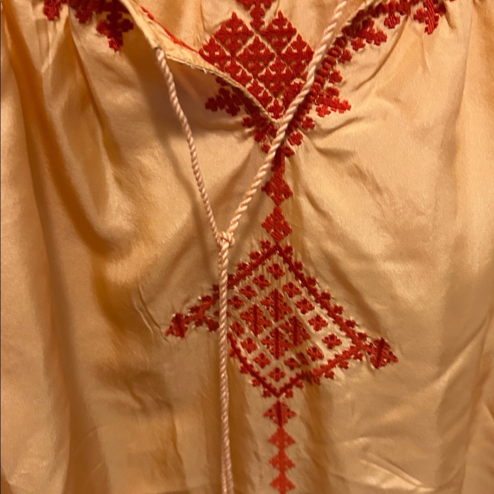 Lucky brand Irving fine 100% silk‎ blouse embroidered medium - Picture 4 of 8